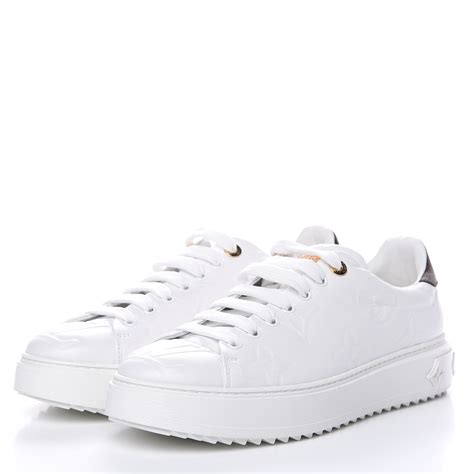 louis vuitton monogram sneakers white|louis vuitton time out sneakers.